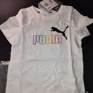NEW PUMA White Sporty UNISEX Short Sleeve T-Shirt Size 4T